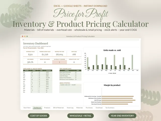 Inventory & Pricing Calculator preview