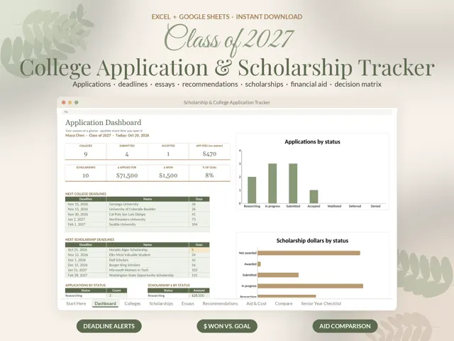 College & Scholarship Tracker preview