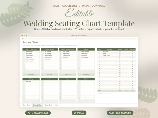 Wedding Seating Chart preview