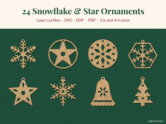 Snowflake & Star Ornament Set preview