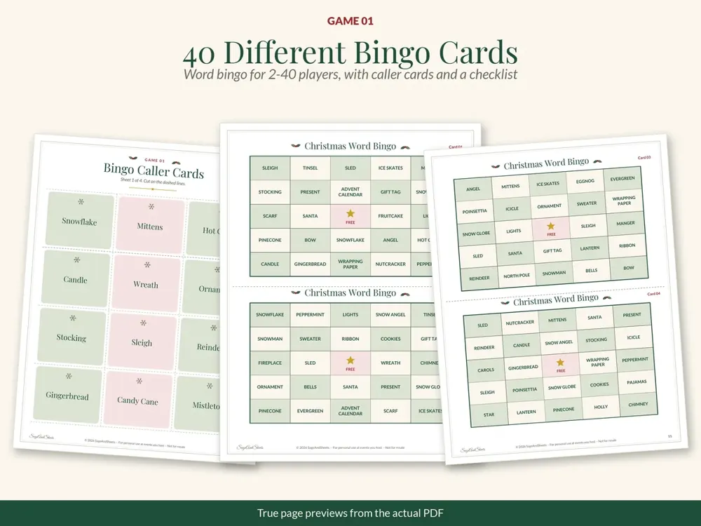 Christmas Party Game Bundle: bingo