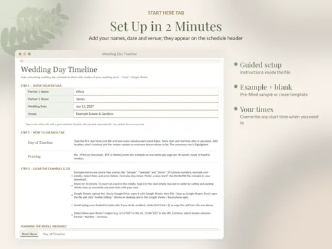 Wedding Day Timeline start here preview