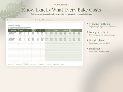 Recipe Cost Calculator pricing preview