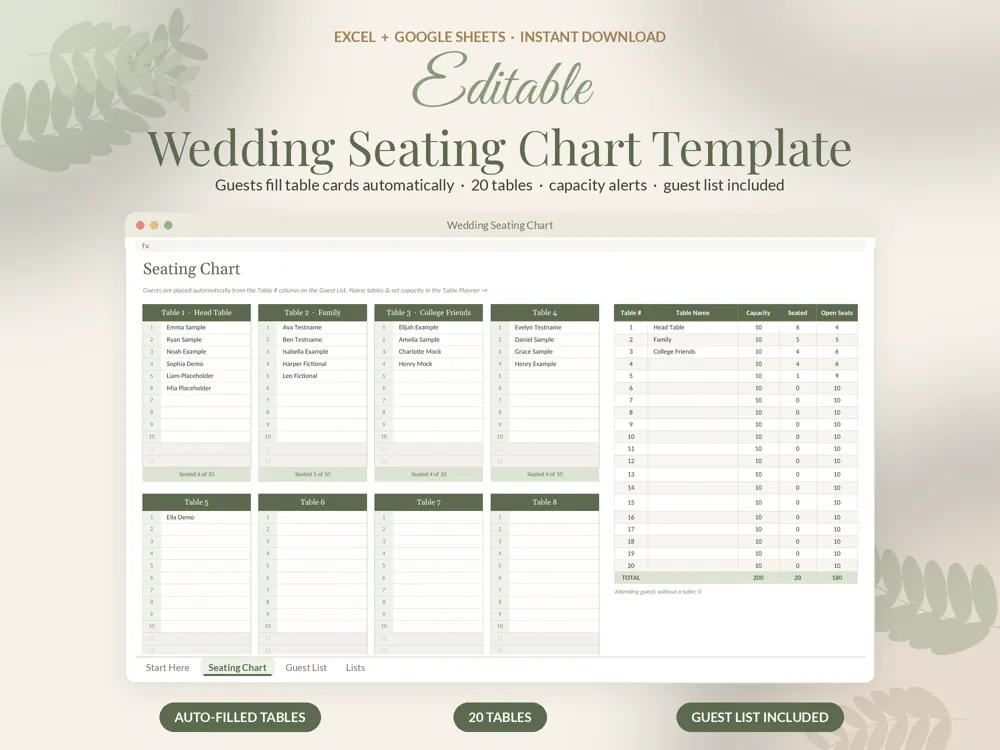 Wedding Seating Chart cover preview
