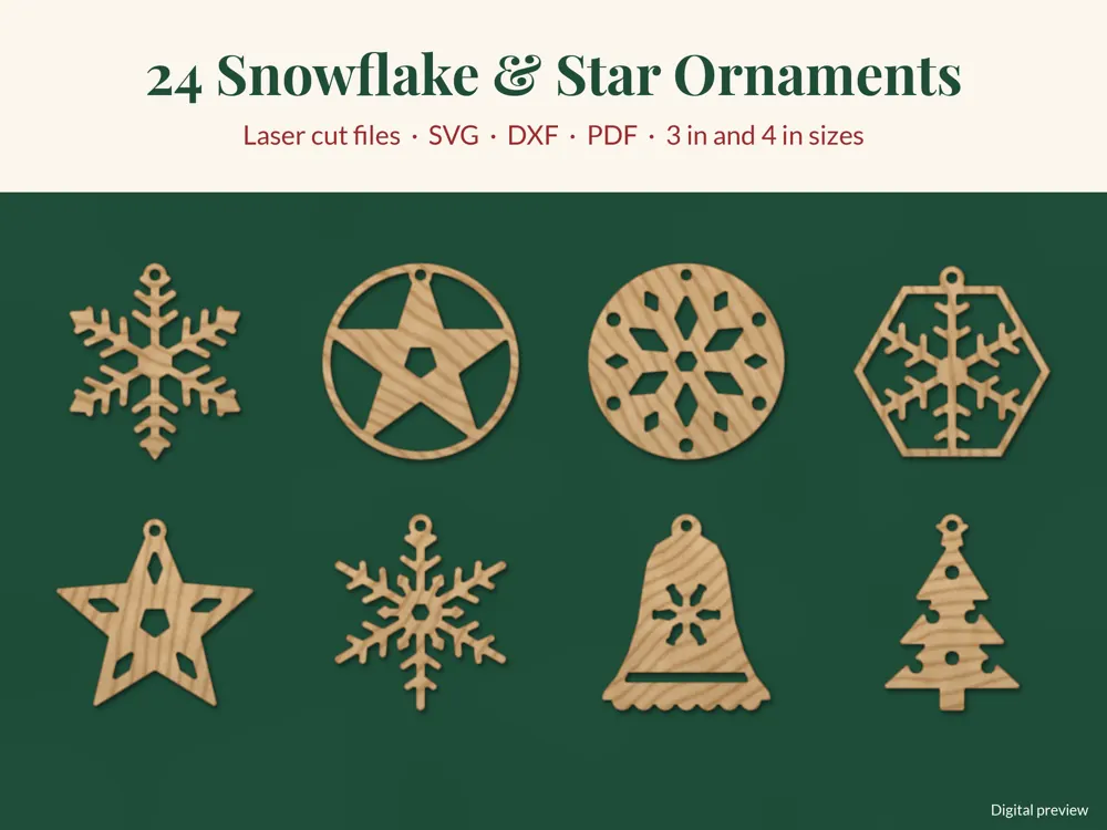 Snowflake & Star Ornament Set preview