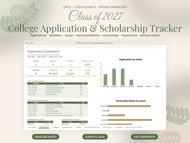 College & Scholarship Tracker preview