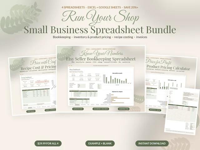 Small Business Spreadsheet Bundle preview